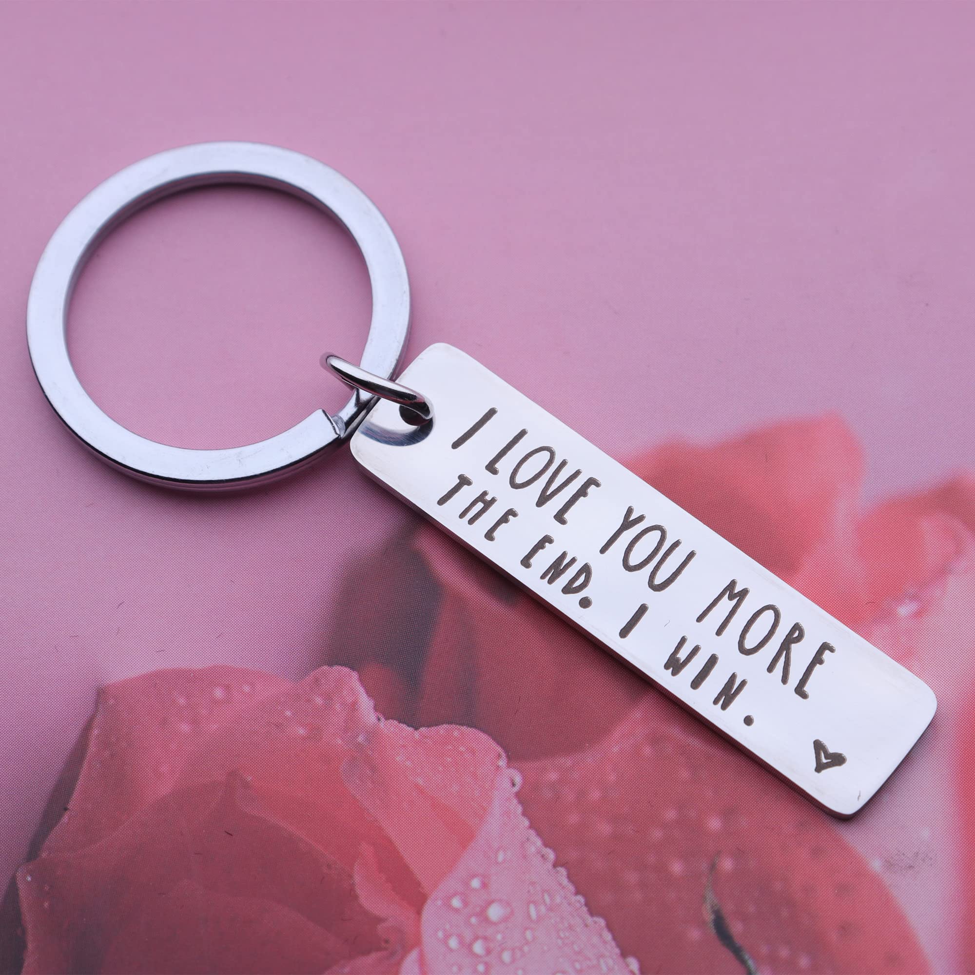Jstud Inspirational Keychain - 'I Love You More' Couples Gift for Birthday, Anniversary, Graduation | Romantic Keepsake for Her & Women | Perfect for Gifting & Daily Use