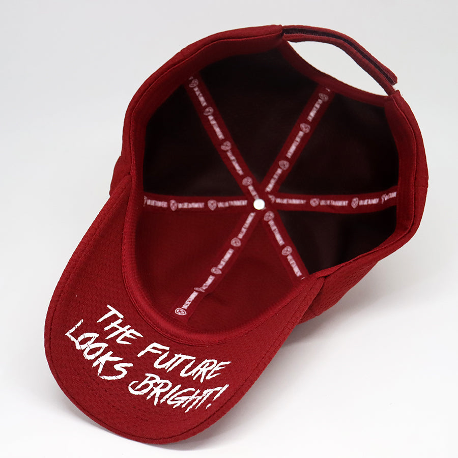 VT Shield Future Looks Bright Burgundy Performance Hat with Velcro Closure - Perfect for Running, Golf, and Outdoor Sports
