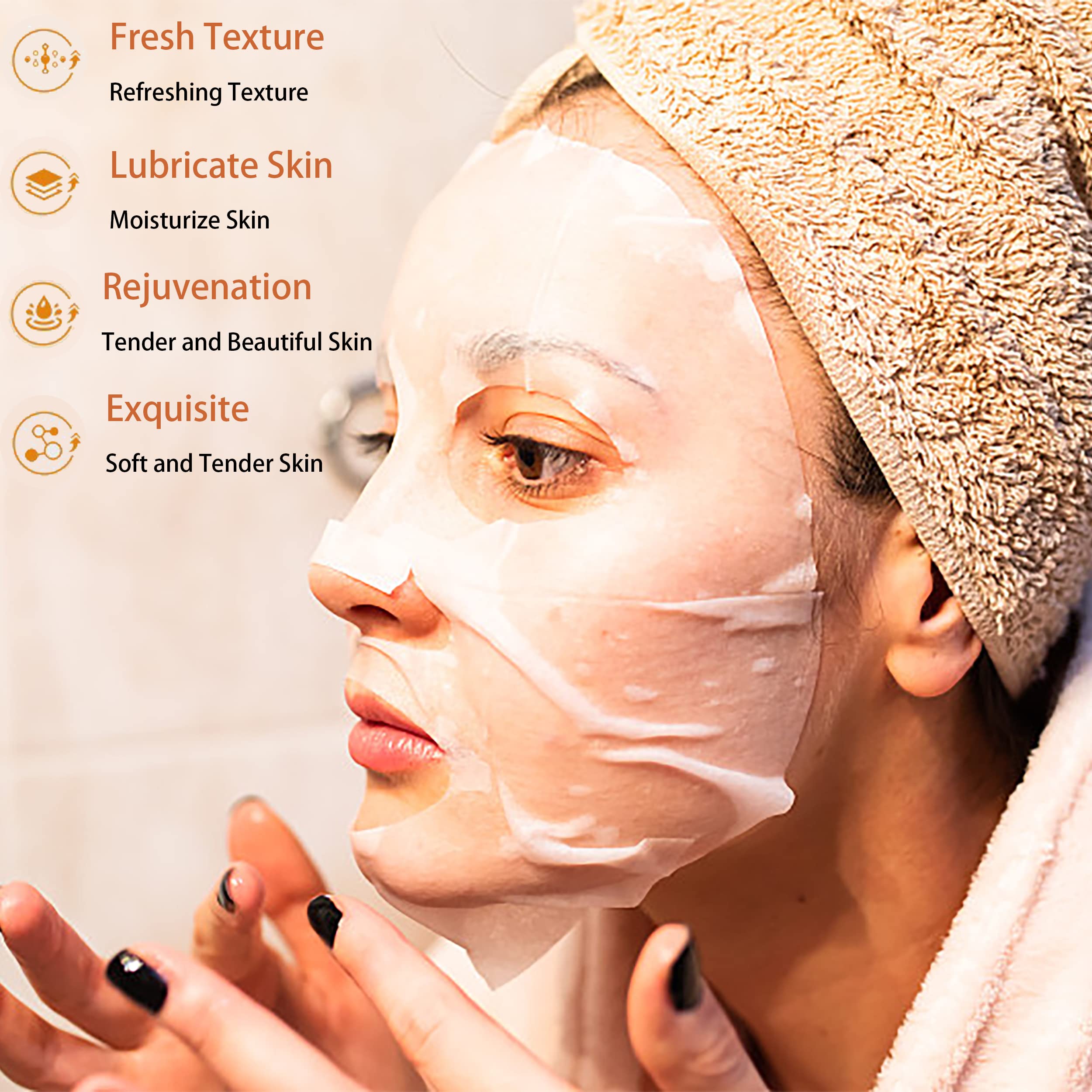 Collagen Sheet Face Masks 40 Pack - Hydrating & Anti-Aging Facial Mask Set for Women & Teens - Sensitive Skin Care, Spa Quality Skincare - Perfect for Daily Use, Relaxation & Self-Care Routine