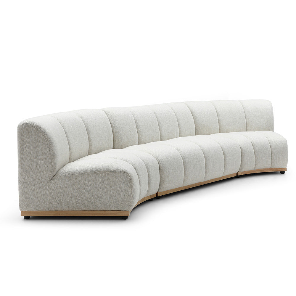 5-6 Seater Modular Sofa Set in Warm White - Modern L-Shaped Sectional Couch for Living Room, Family Room & Lounge Areas
