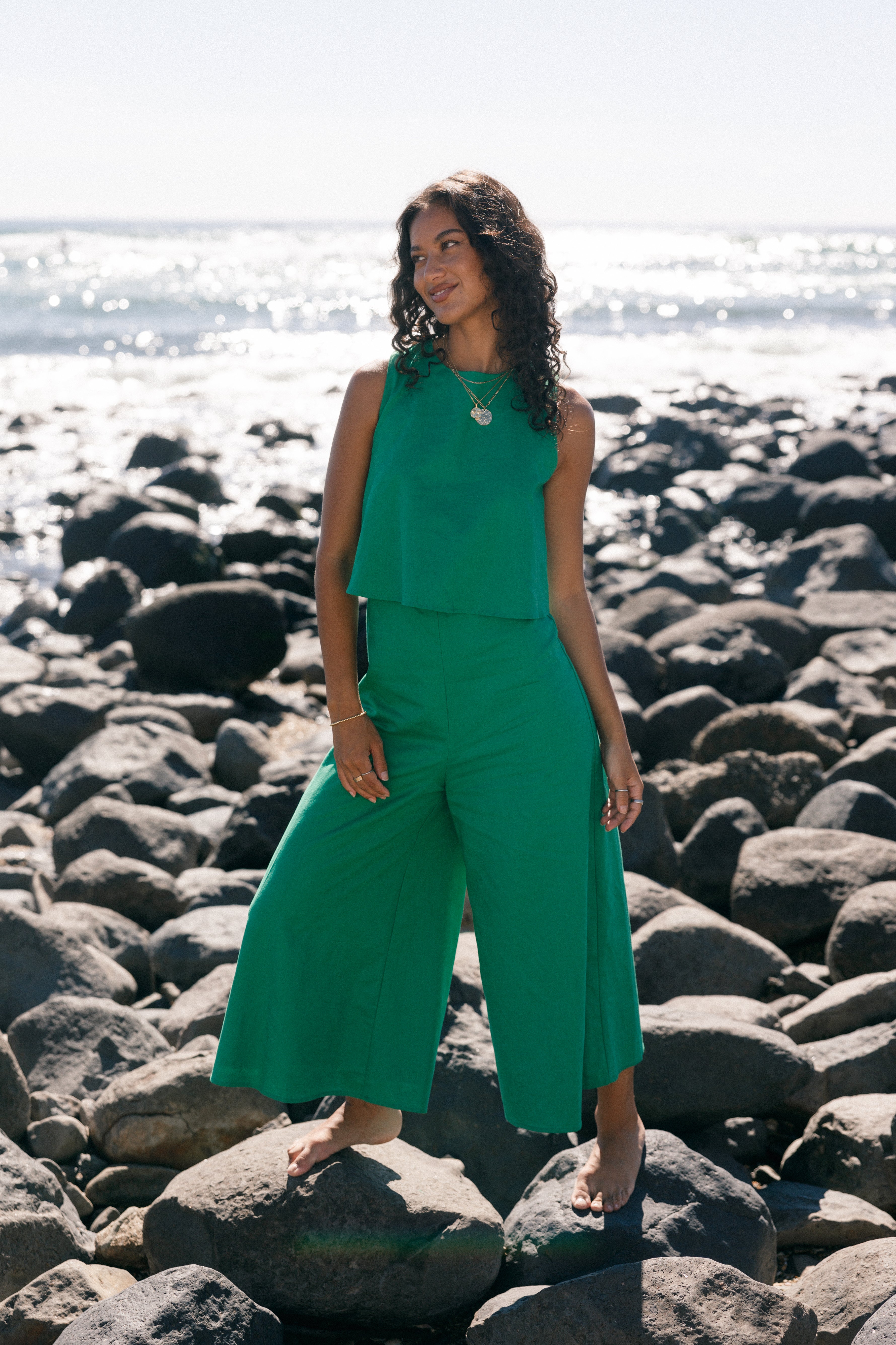 Women's Green Jumpsuit - Stylish & Comfortable One-Piece Outfit for Casual Wear, Work, or Evening Events
