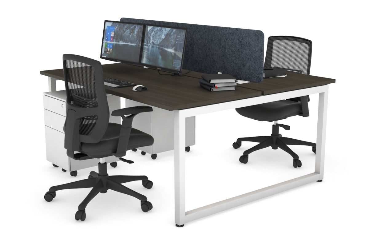 Quadro Loop Legs 2 Person Office Workstation Desk [1200L x 700W] - Perfect for Shared Workspaces & Collaborative Office Environments