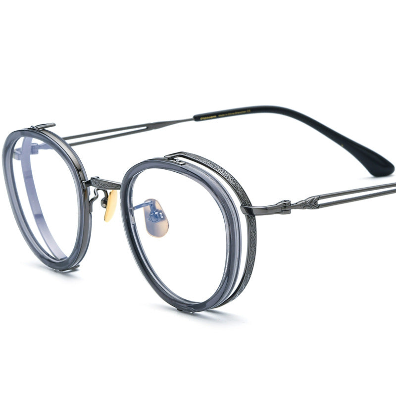 Stylish Cyran Acetate Round Eyeglass Frames for Men & Women - Lightweight & Durable for Office, Reading & Fashion