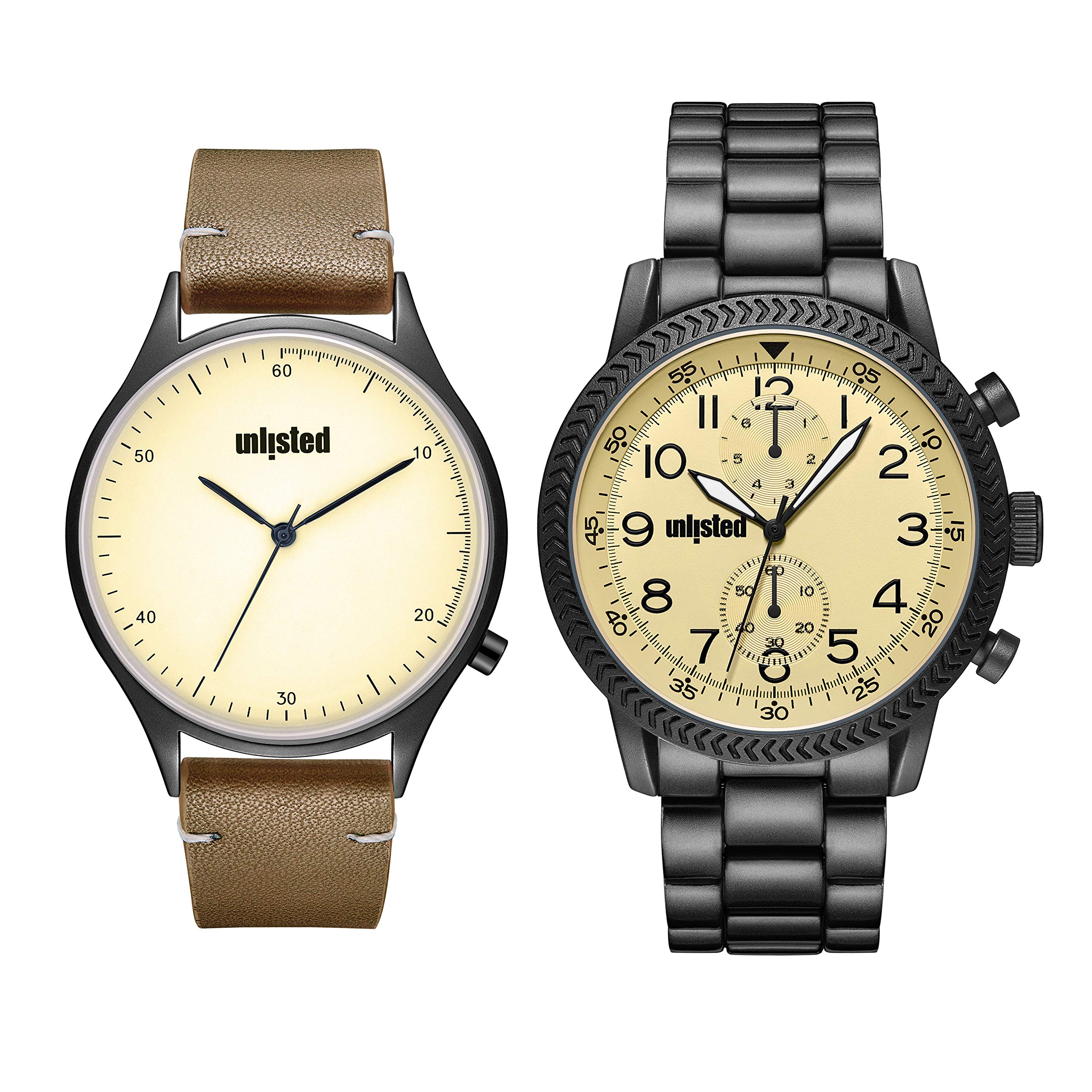 Kenneth Cole Unlisted Men's Two Watch Gift Set - UL51146002 - Stylish Analog Quartz Wristwatches for Casual & Formal Wear - Perfect for Gifts, Business, and Everyday Use