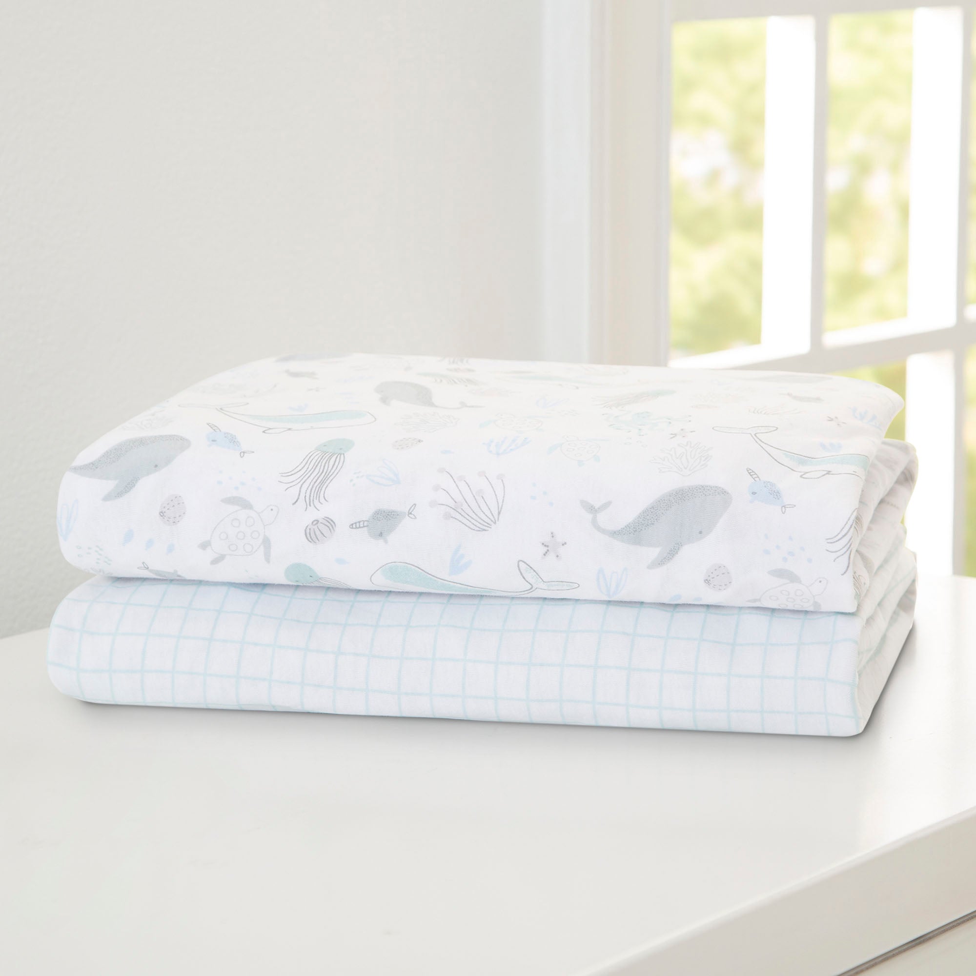 100% Organic Cotton Fitted Crib Sheets 2 Pack - Soft Baby Crib Bedding for Safe & Comfortable Sleep - Perfect for Nursery, Daycare & Travel