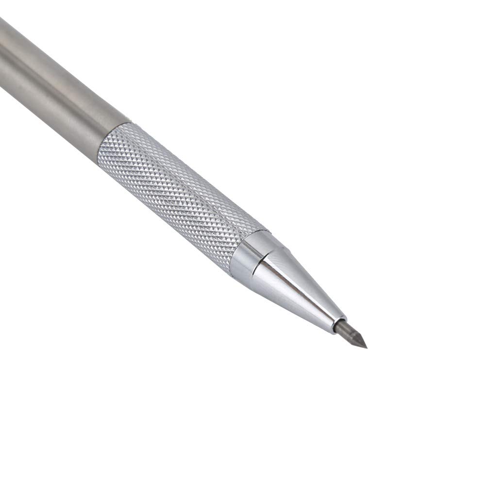 Jeanoko Pocket Glass Scriber - Diamond Engraver with Tungsten Carbide Tip for Metal, Glass & Ceramic Lettering - Portable Etching Tool (Silver) | Perfect for DIY Crafts, Jewelry Making & Personalization Projects