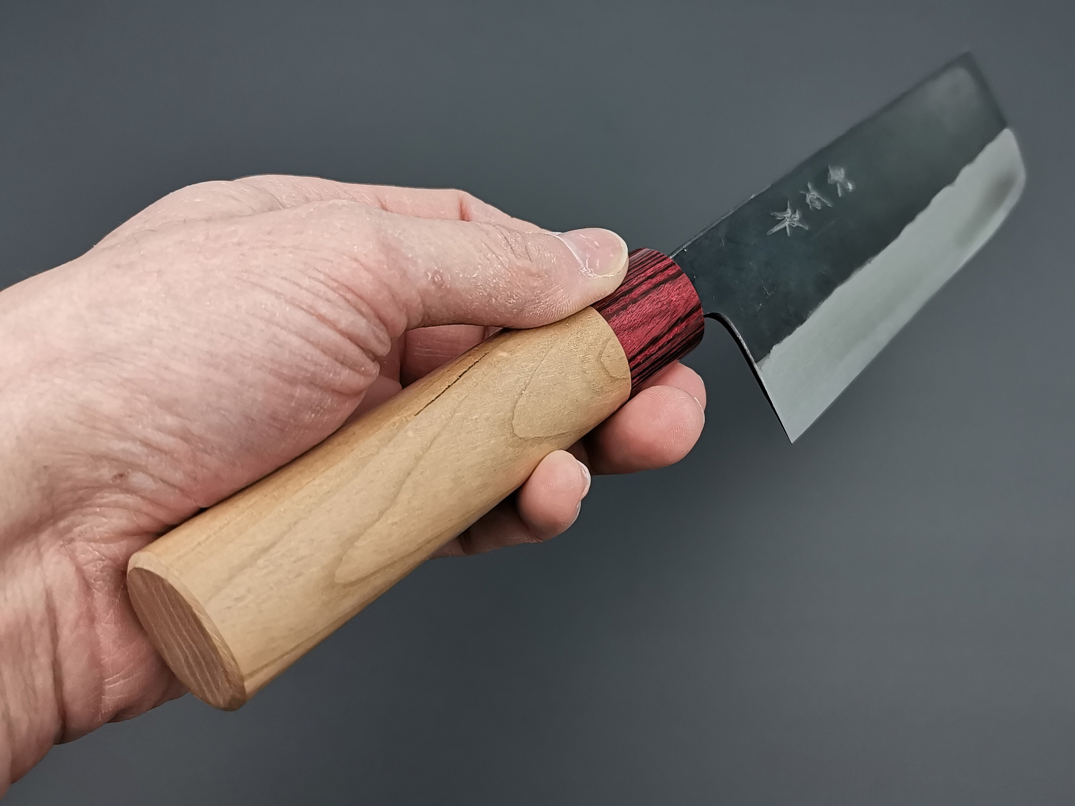 Premium Muneishi Aogami Damascus Nakiri Knife 165mm - Japanese High Carbon Steel Chef Knife for Slicing, Dicing & Chopping Vegetables - Perfect for Home Cooks & Professional Chefs