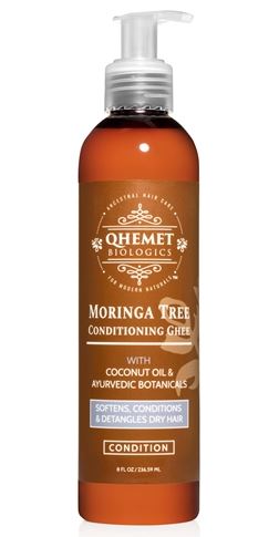 QHEMET MORINGA TREE CONDITIONING GHEE - 9oz Natural Hair Growth Treatment for Curly, Dry & Damaged Hair - Perfect for Deep Conditioning & Scalp Nourishment
