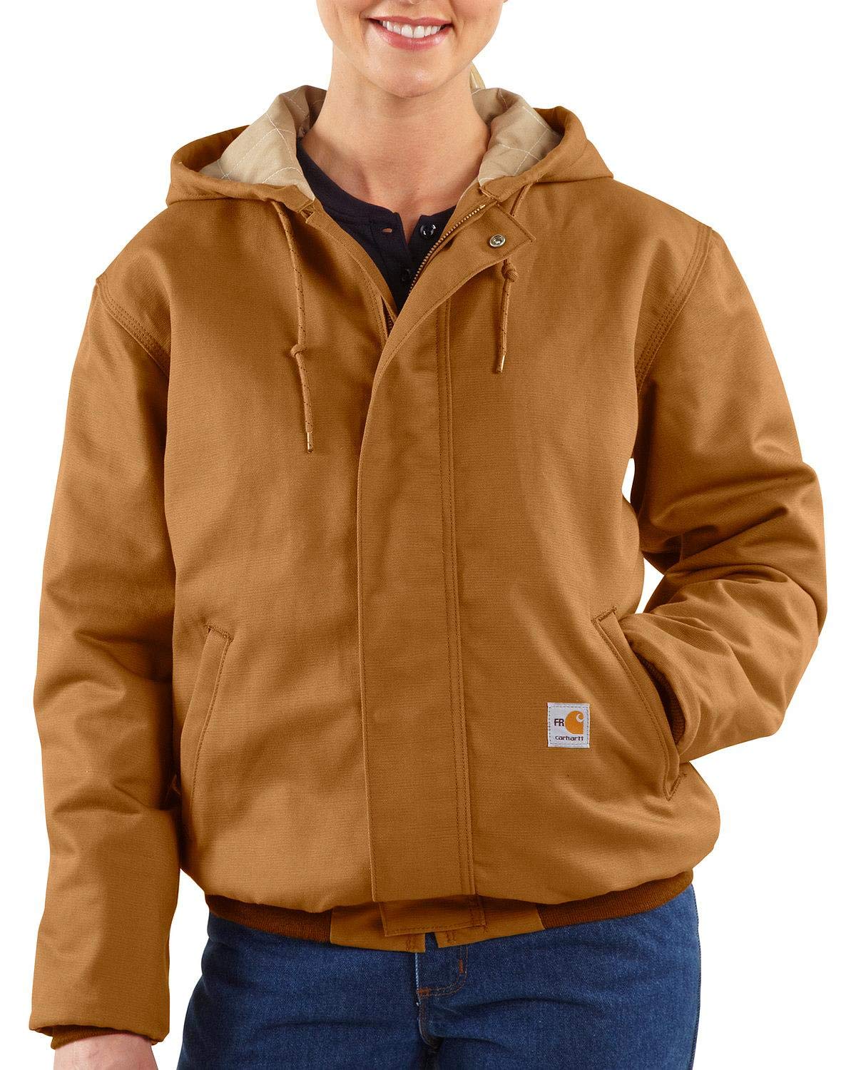 Carhartt Women's Flame Resistant Canvas Active Jacket - Durable Workwear for Construction, Welding & Outdoor Jobs | Safety Jacket for Women in Industrial & Hazardous Environments