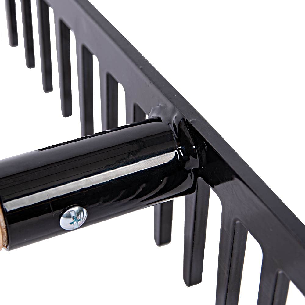 American-Made Steel Landscape Rake with Durable Ash Handle - Heavy Duty Yard Tool for Gardening, Lawn Care, and Soil Leveling