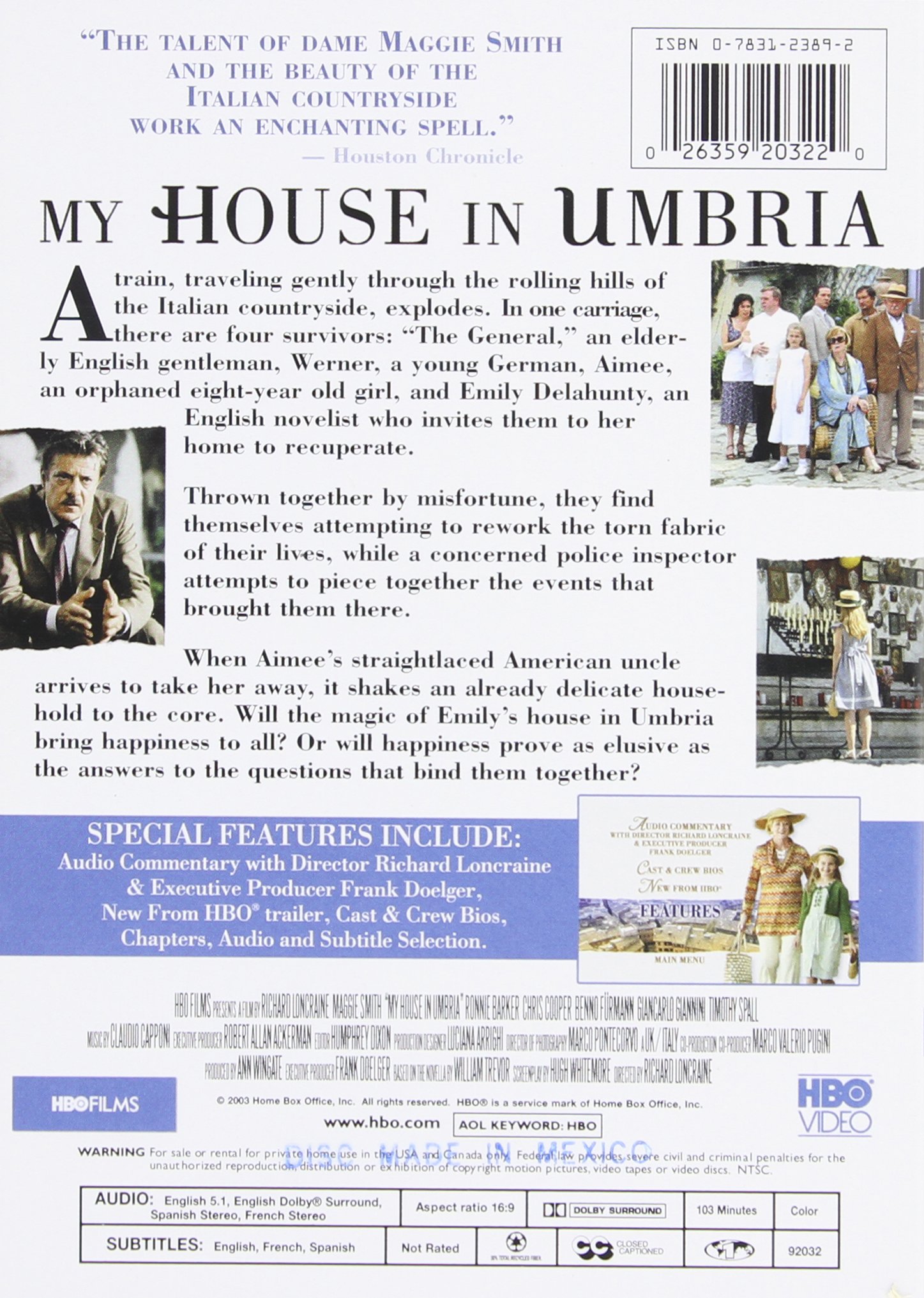 My House in Umbria (DVD) - Romantic Drama Movie - Perfect for Movie Nights & Italian Culture Lovers