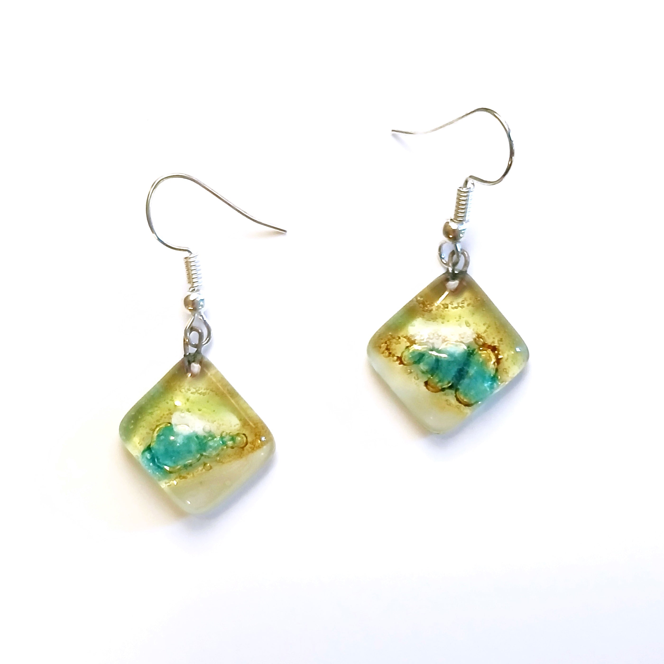 Elegant Glass Earrings with Diamond Accents - Perfect for Weddings, Parties & Special Occasions