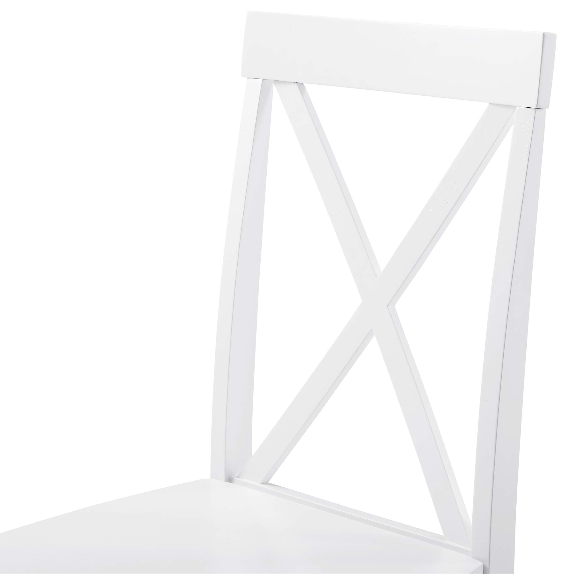 Walker Edison 4-Person Modern Farmhouse Wood Dining Table Set with 4 Chairs, 48 Inch, White - Perfect for Small Kitchens, Breakfast Nooks & Cozy Dining Rooms