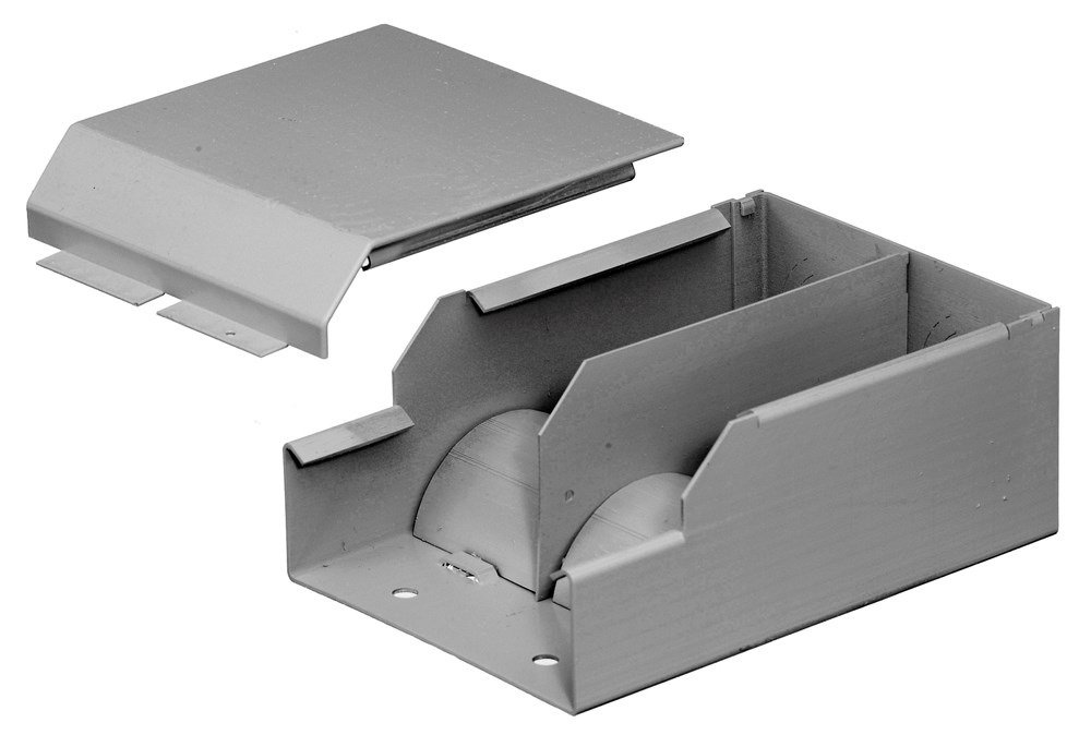 Hubbell HBL4710DFOGY Steel Metal Raceway Divided Entrance End Fitting, 6-49/64
