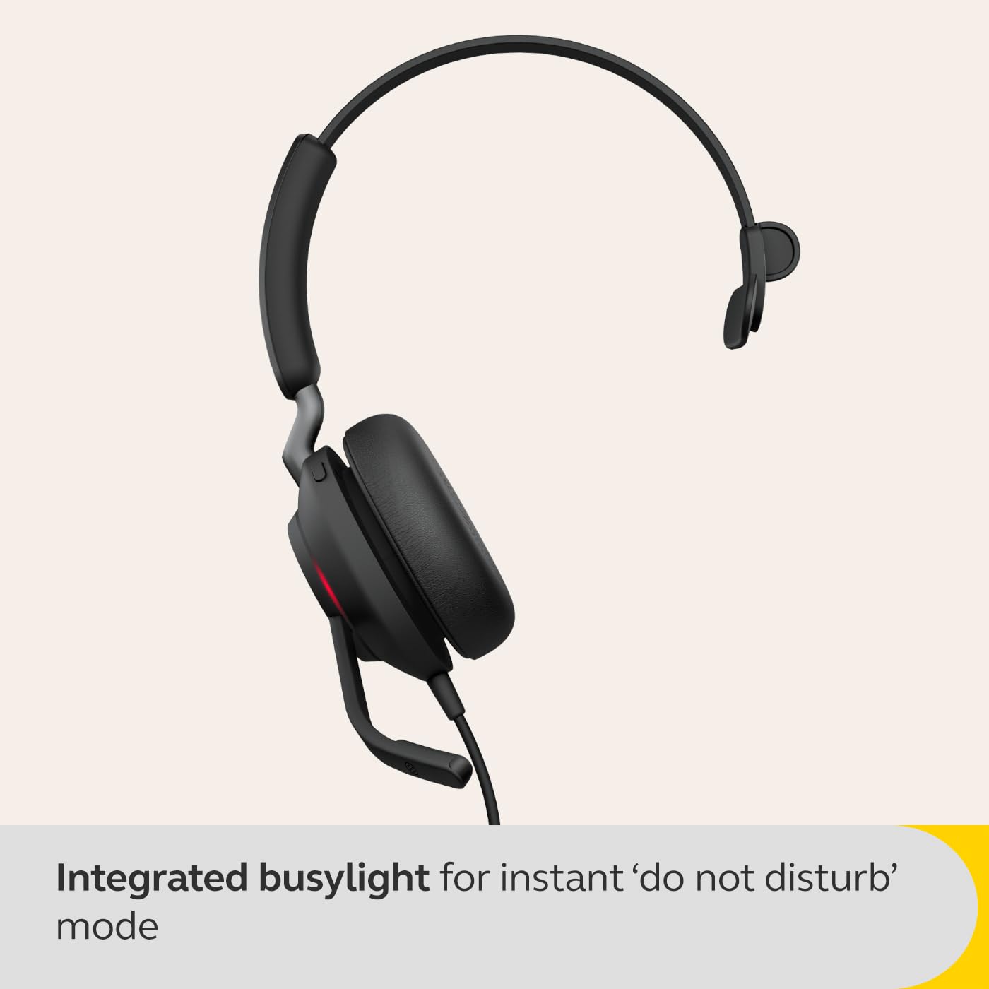 Jabra Evolve2 40 SE Wired Mono Headset with Active Noise Cancellation & 3-Mic Call Technology - USB-C Connectivity for Zoom, Google Meet, Microsoft Teams & UC Platforms - Black - Perfect for Home Office, Remote Work & Call Centers