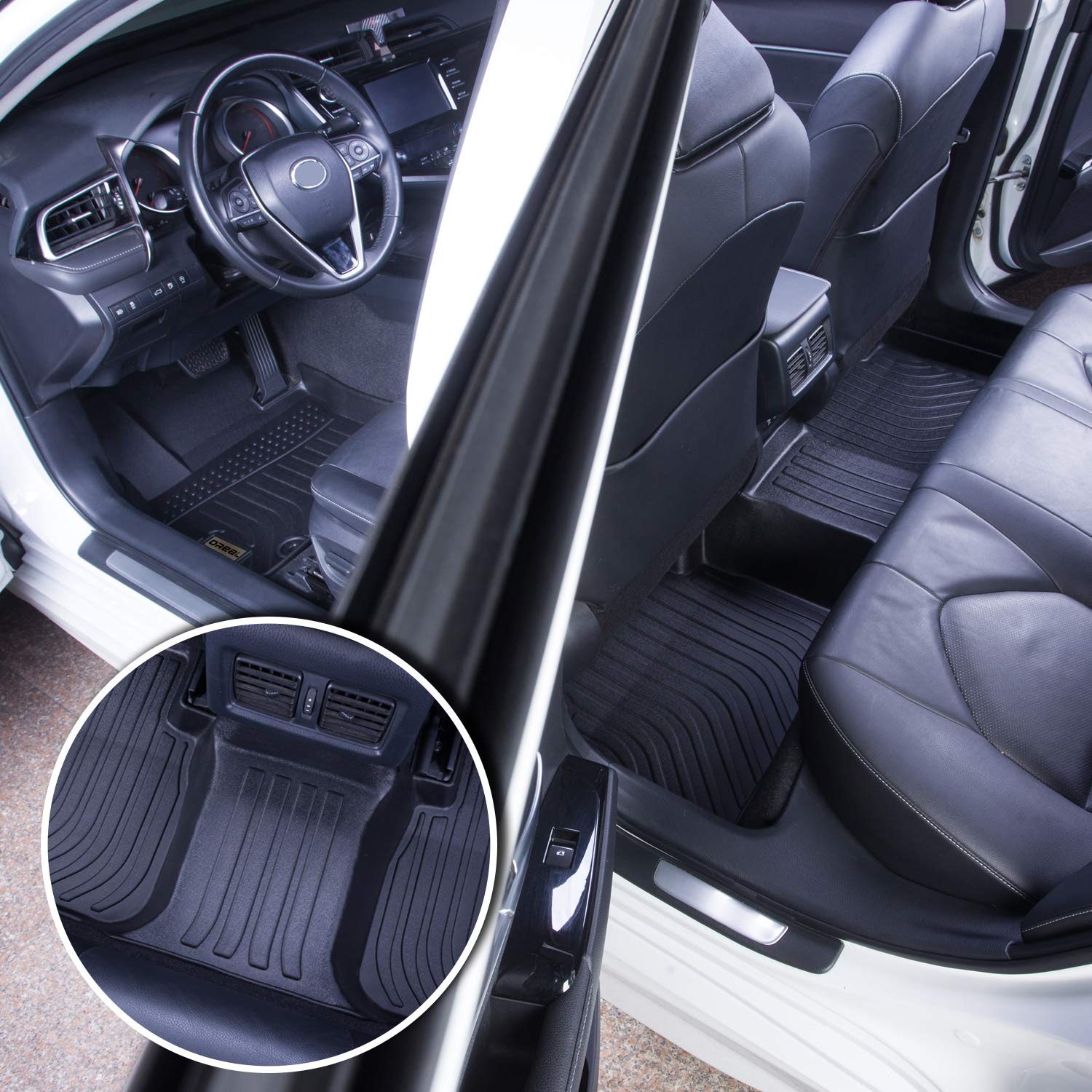 Orealtrend Custom Fit Black All Weather Heavy Duty Floor Mats Liners for Toyota C-HR CHR 2018-2023 - Front & Rear Car Carpet Protectors - Tough Durable Odorless - Perfect for Daily Commute, Road Trips & Winter Driving