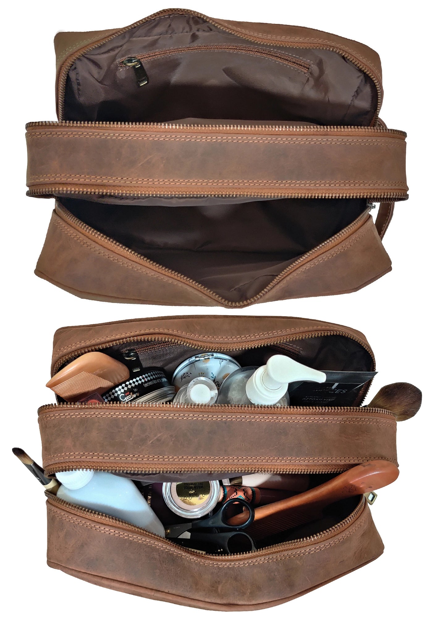 Johnny Handmade Leather Dopp Kit - Premium Travel Toiletry Bag for Men | Durable & Water-Resistant | Perfect for Business Trips, Gym & Weekend Getaways