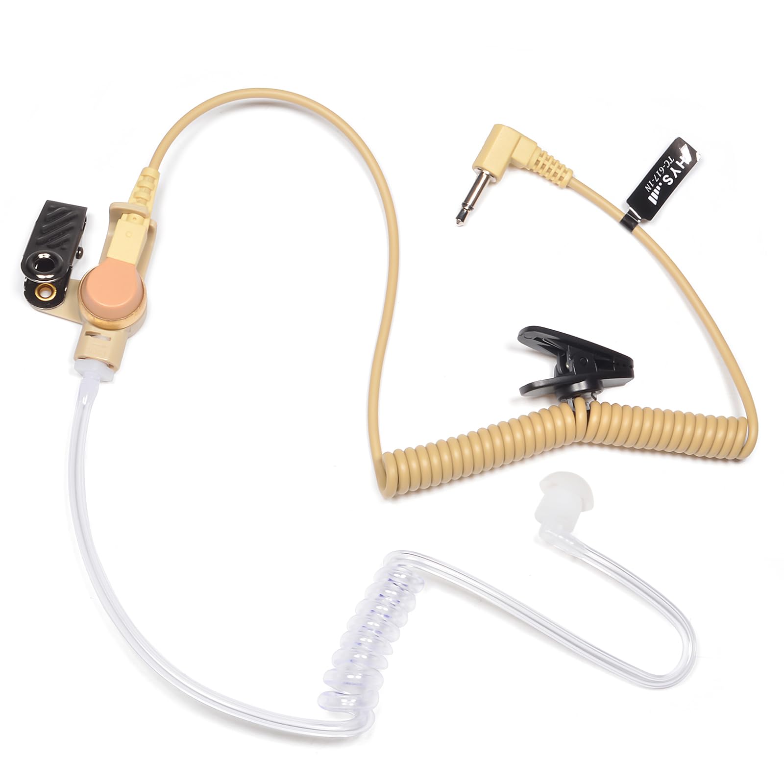 HYS 3.5mm Surveillance Earpiece - Clear Acoustic Coil Tube Headset for Two-Way Radios, Transceivers & Shoulder Speaker Mics | Secure Communication & Discreet Monitoring for Security, Law Enforcement & Event Staff