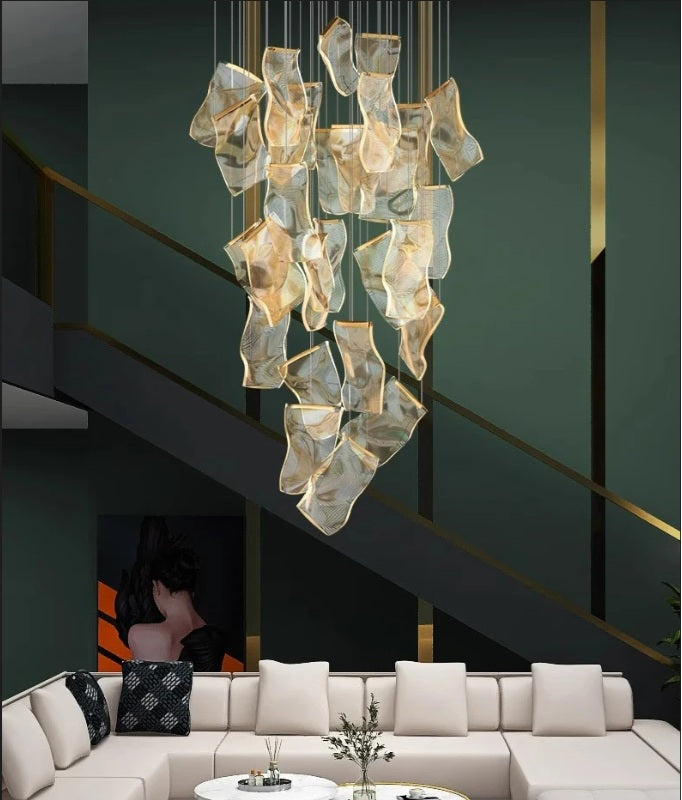 Jonas Postmodern Style Staircase Pendant Chandelier Light - Modern Ceiling Lighting Fixture for Foyer, Stairwell & Dining Room Decor