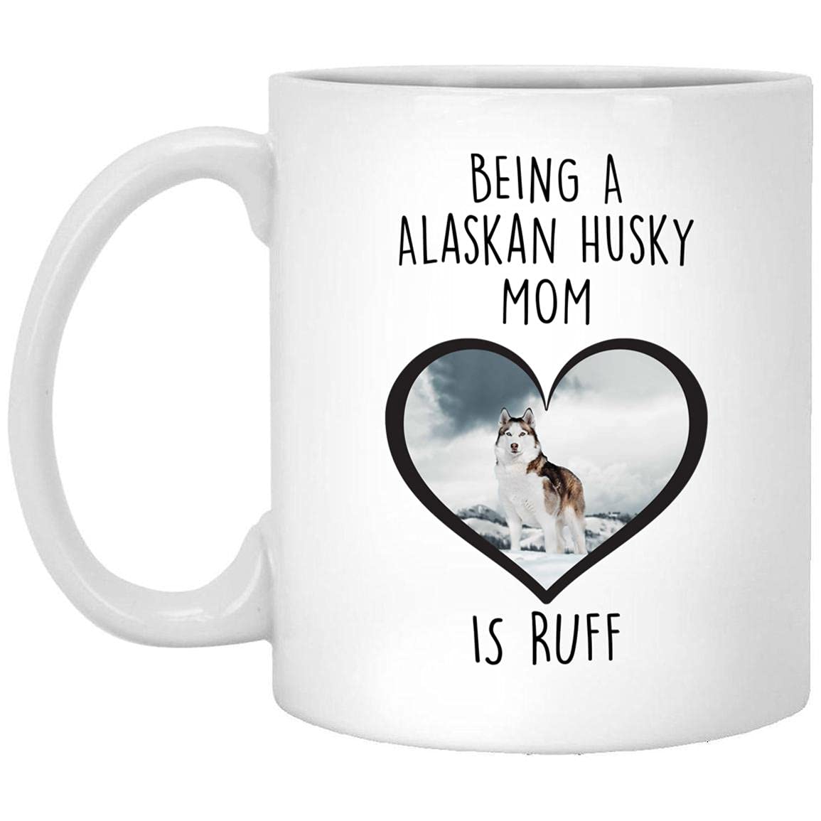 Funny Alaskan Husky Dog Mom Coffee Mug - 11oz White Personalized Photo Gift for Women | Christmas 2024 Present | Perfect for Dog Lovers, Office Use & Coffee Break