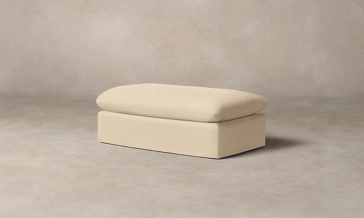 Dune Ottoman with Performance Linen Weave Fabric - Stylish Footrest & Storage Bench for Living Room, Bedroom or Office