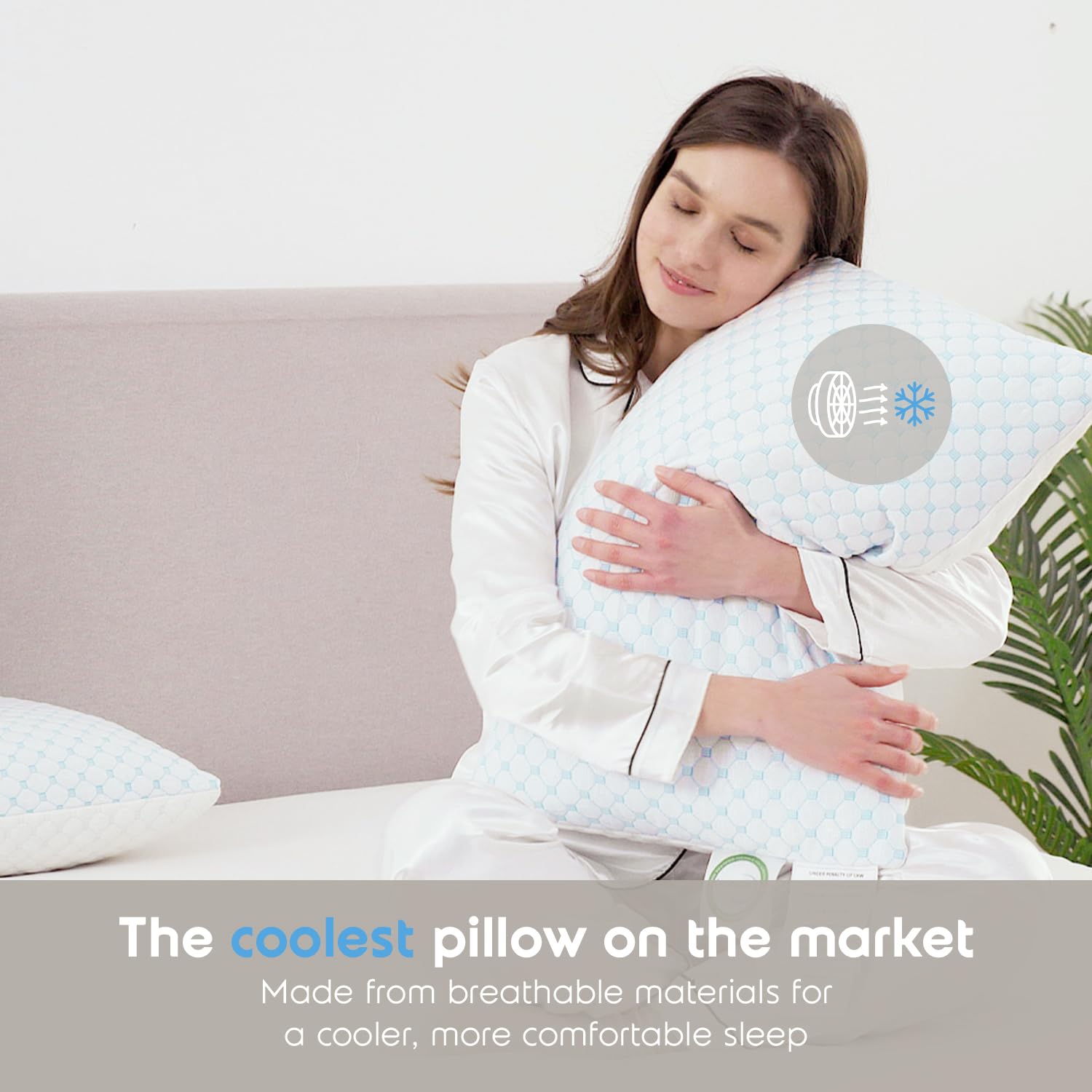 Nestl Cooling Pillows Standard Size Set of 2 - Gel Infused Shredded Memory Foam Pillow for Side, Back & Stomach Sleepers - Adjustable, Breathable & Washable Cool Bed Cover (20”x26”) - Perfect for Hot Sleepers & Night Sweat Relief
