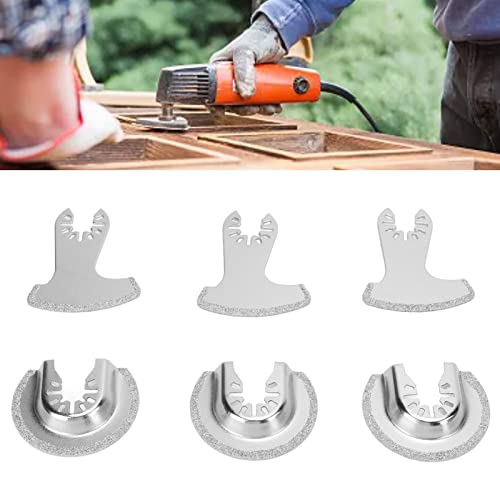 6Pcs Diamond & Carbide Oscillating Saw Blades Set - Multi-Purpose Woodworking Blades for Cutting Wood, Metal, Plastic & Drywall - Perfect for DIY Projects, Home Renovation & Professional Use