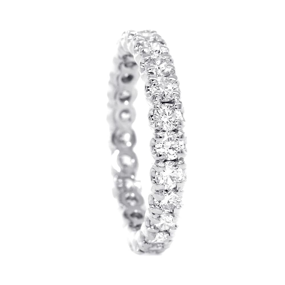 3.5mm Diamond Eternity Band Ring - 1.75 Carat Total Diamond Weight in 18K Gold - Perfect for Weddings, Anniversaries & Special Occasions