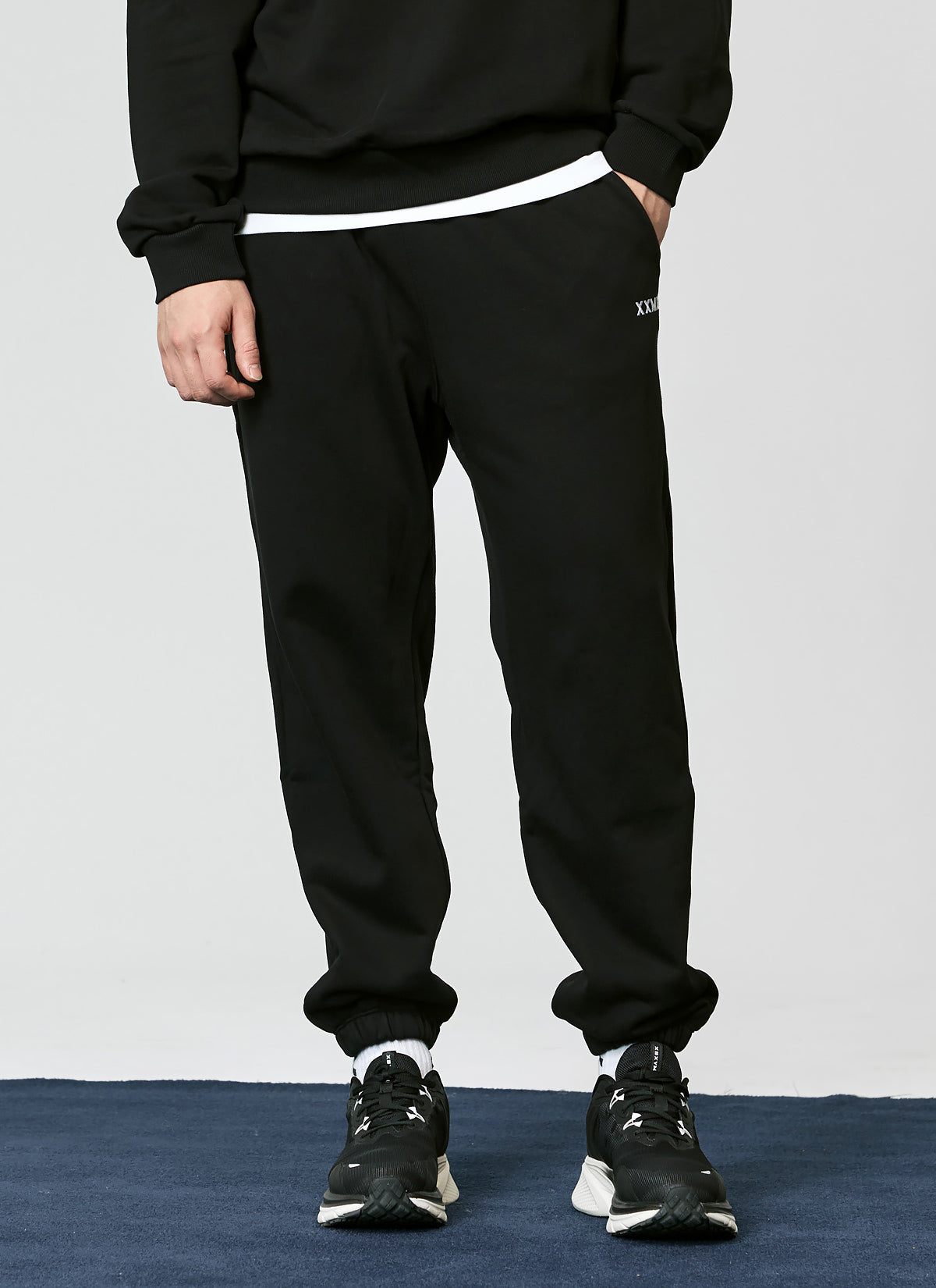 French Terry Loose Fit Jogger Pants for Men - Comfortable Casual Sweatpants with Elastic Waist & Pockets - Perfect for Lounge, Workout & Travel