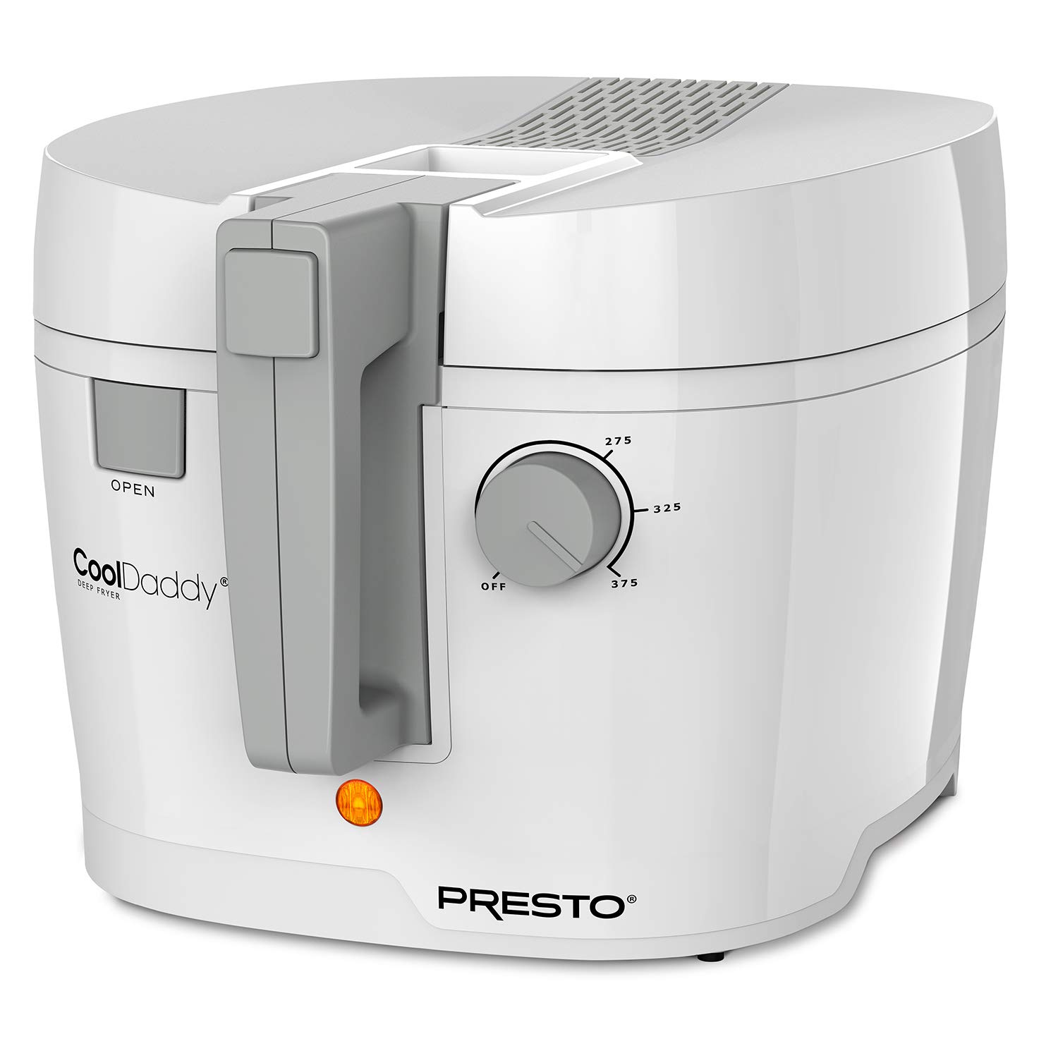 Presto 05443 CoolDaddy Cool-Touch Deep Fryer - White - Safe & Easy Home Cooking for Fried Chicken, French Fries & More