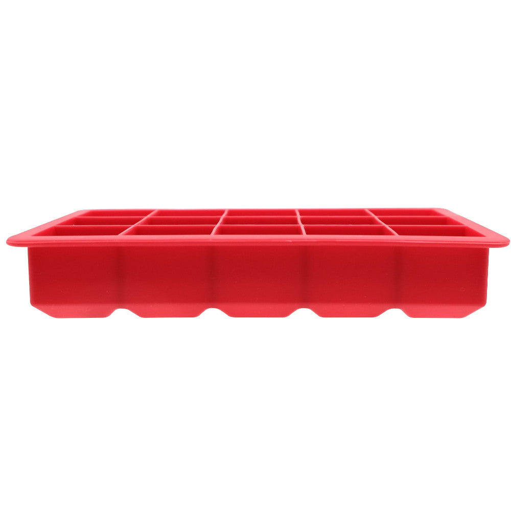 STARFRIT 092833 Silicone Ice Cube Tray with Lid - 15 Large Ice Cubes, BPA-Free Flexible Red Ice Mold for Cocktails, Whiskey & Beverages - Perfect for Home Bars, Parties & Kitchen Use