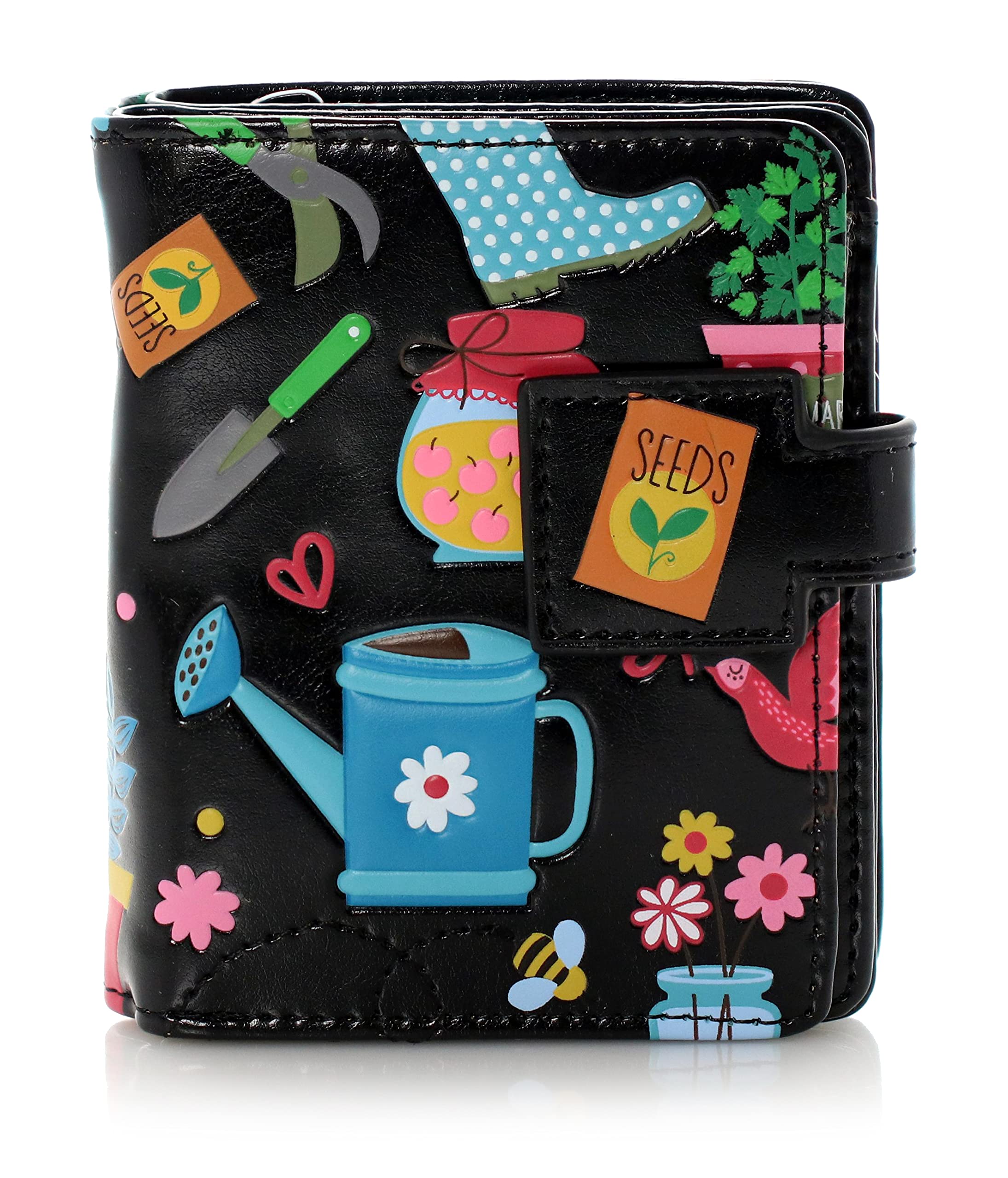 Black Small Zipper Women's Wallet for Gardening - Compact & Stylish Outdoor Essentials Holder for Hiking, Travel & Daily Use