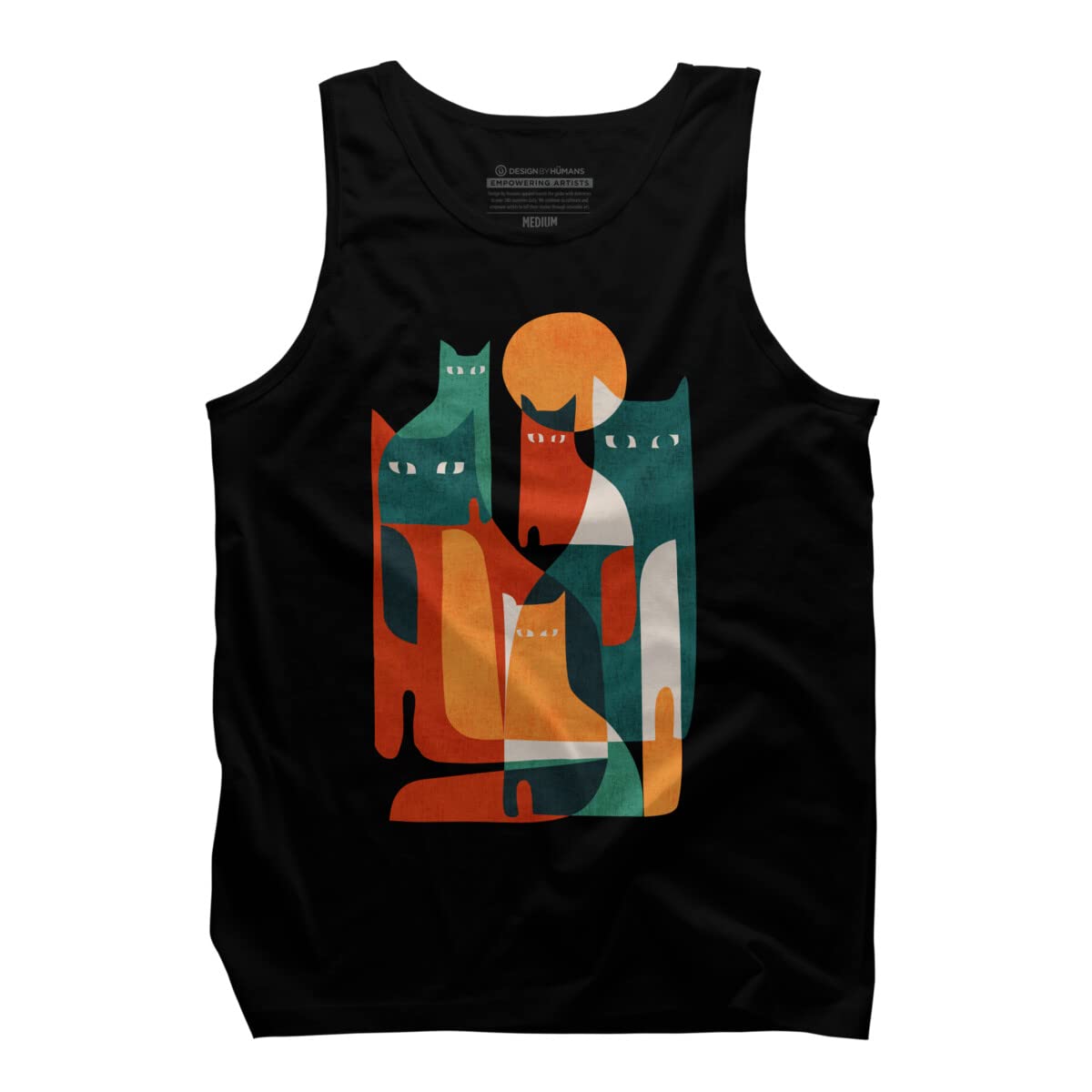 Design By Humans Men's Cat Tank Top - Casual Graphic Tee for Outings