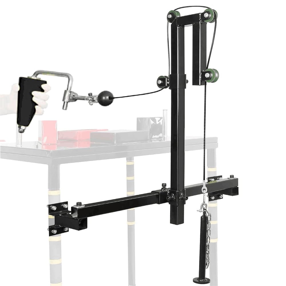 Professional Arm Wrestling Training Table with Pulley System - Heavy Duty Forearm & Wrist Strength Builder - Adjustable Handle Exerciser for Home Gym & Competition (Black) - Perfect for Strength Training, Martial Arts & Fitness Enthusiasts