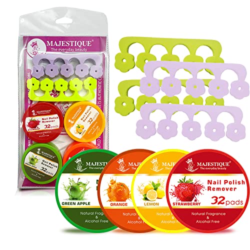 Majestique Nail Polish Remover & Toe Separator Set - 8 Pack for Easy Polish Removal & Toe Protection | Complete Nail Care Kit for Salon-Quality Results at Home | Perfect for Manicures, Pedicures & DIY Nail Art