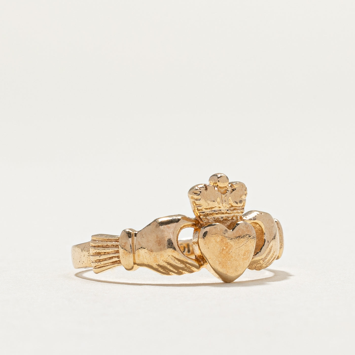 Vintage 10K Yellow Gold Claddagh Ring - Size 6.75 | Authentic Irish Love Friendship Loyalty Ring | Perfect for Weddings, Anniversaries & Gifts