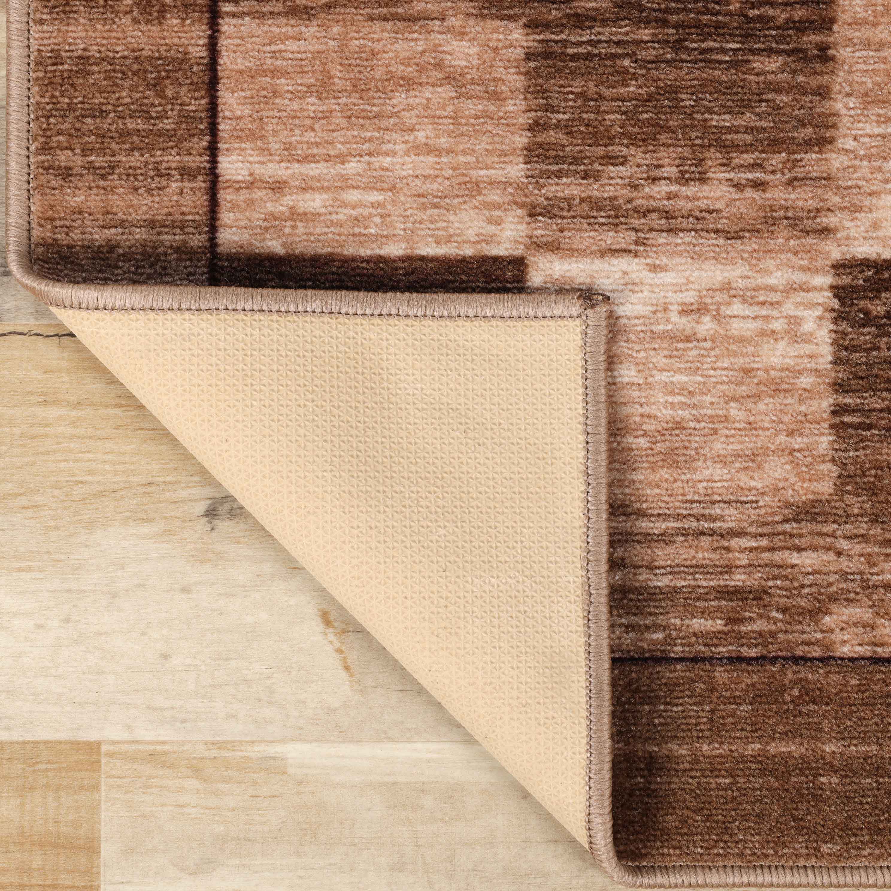 Lockwood Color Block Non-Slip Washable Indoor Area Rug or Runner - Perfect for Living Room, Bedroom, Entryway & High Traffic Areas