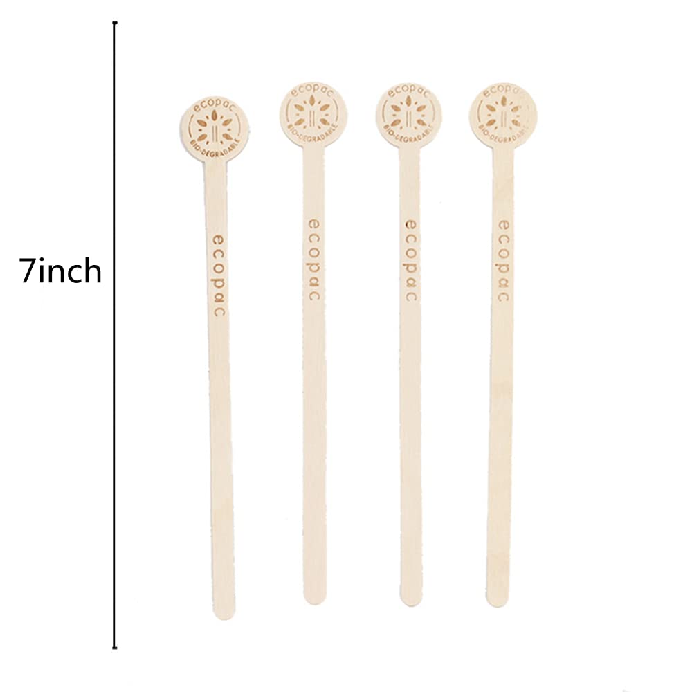 Premium 7 Inch Wooden Coffee Stirrer Sticks - 100PCS Eco-Friendly Disposable Stir Sticks for Coffee, Tea, Milk & Cocktails - Perfect for Cafes, Restaurants & Home Use