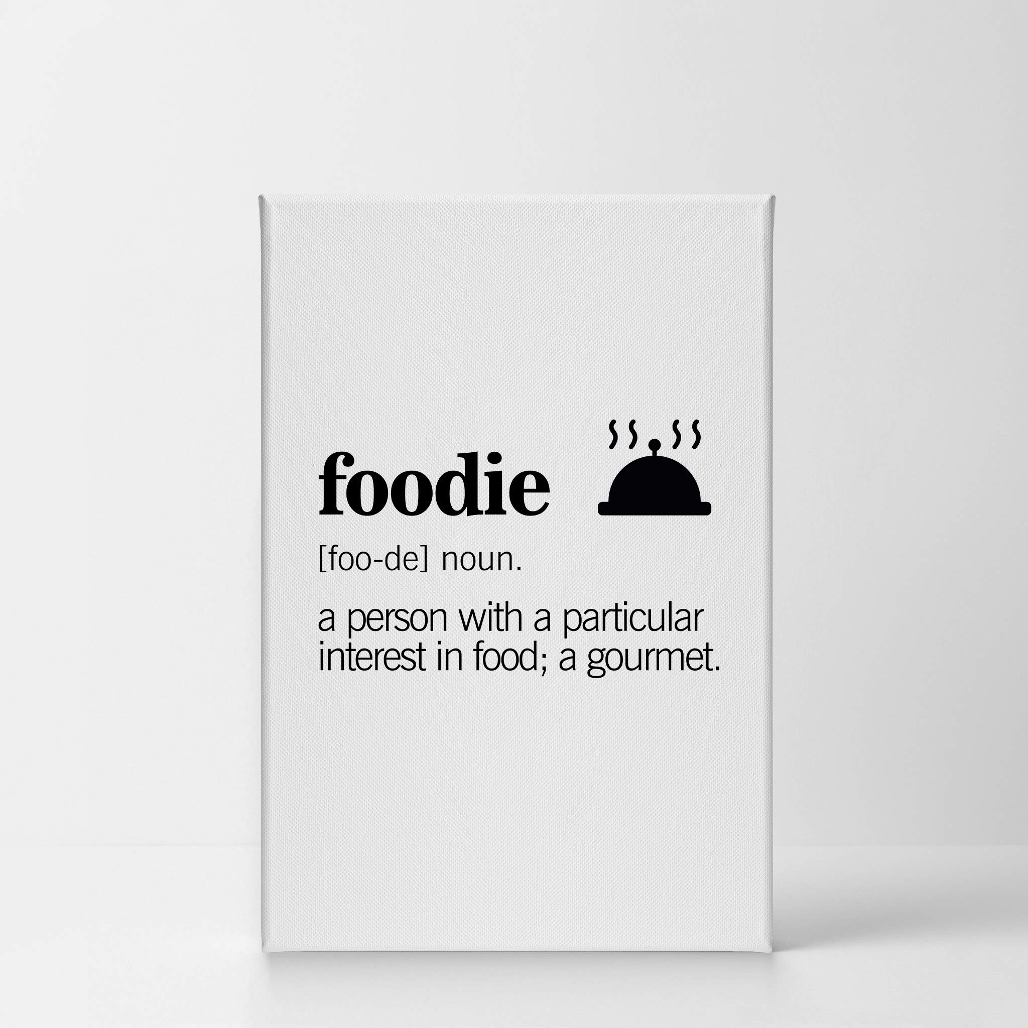 Funny Foodie Definition Canvas Wall Art Print - Kitchen & Dining Room Decor, Modern Farmhouse Style, Ready to Hang 36x24 - Perfect Gift for Housewarming, Restaurants & Cafes