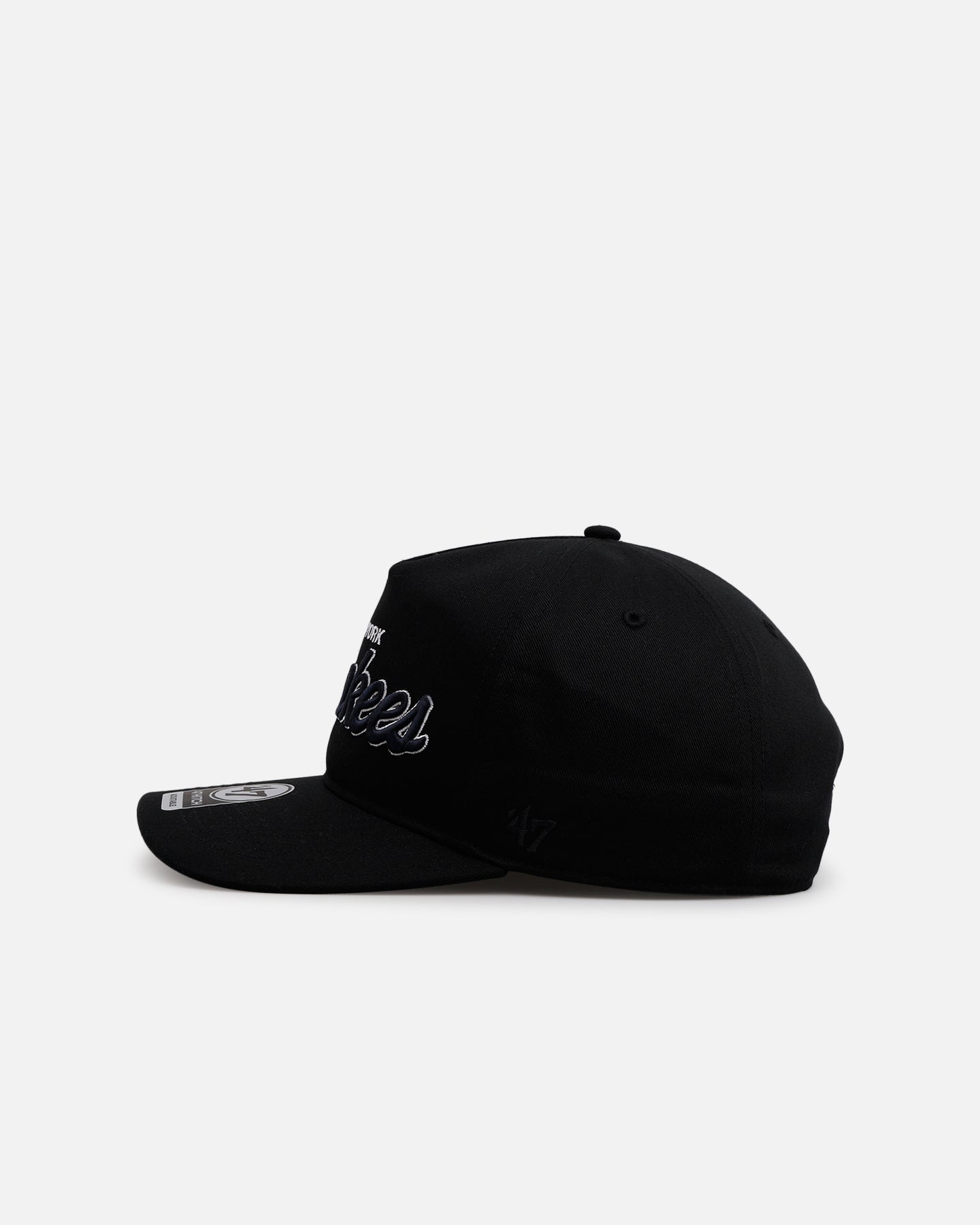 New York Yankees 'Black Dome Script' 47 Hitch Snapback Hat - Adjustable Black Baseball Cap for Men & Women - Perfect for Sports, Casual Wear & Fan Gifts