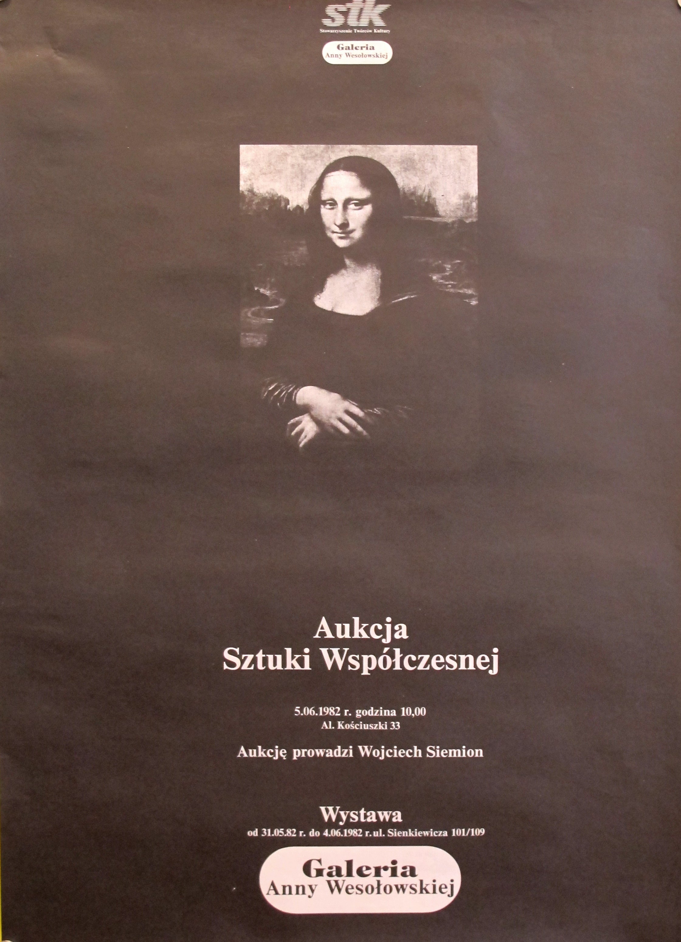 Vintage 1980s Original Polish Contemporary Art Exhibition Poster - Galerie Anny Wesolowskiej - Perfect for Home Decor, Office Wall Art & Collector's Display