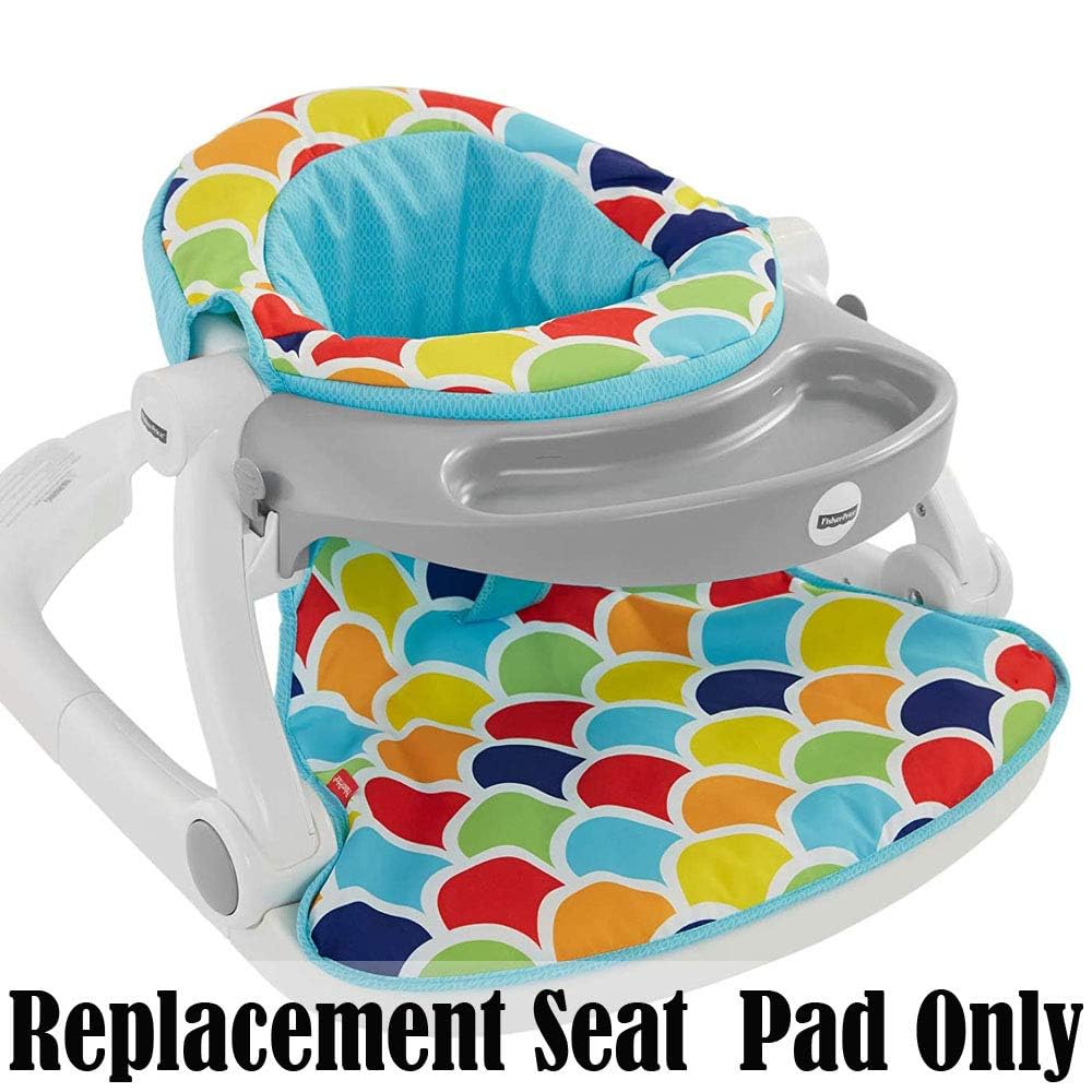 Fisher-Price Sit-Me-Up Baby Seat Pad Replacement Part - DRH80 Happy Hills Print - Compatible with Fisher-Price Infant Seats - Perfect for Home, Daycare & Travel Use