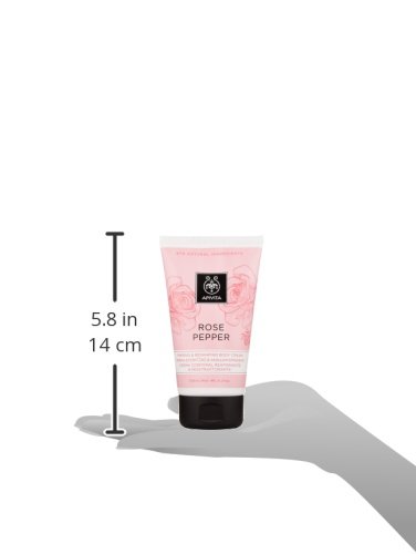 Apivita Rose Pepper Firming Body Cream 150ml - Anti-Cellulite & Skin Tightening Moisturizer for Women - Perfect for Post-Workout Recovery & Daily Hydration