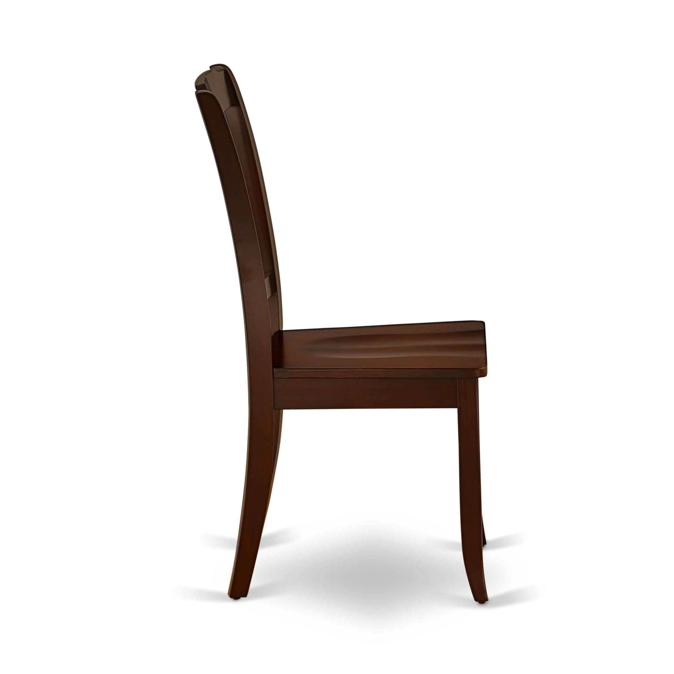 East West Furniture AMDA3-MAH-W 3-Piece Round Dining Table Set with Pedestal Base & 2 Chairs for Small Spaces - 36x36 Inch Mahogany Kitchen Table - Perfect for Apartments, Breakfast Nooks & Cozy Dining Areas