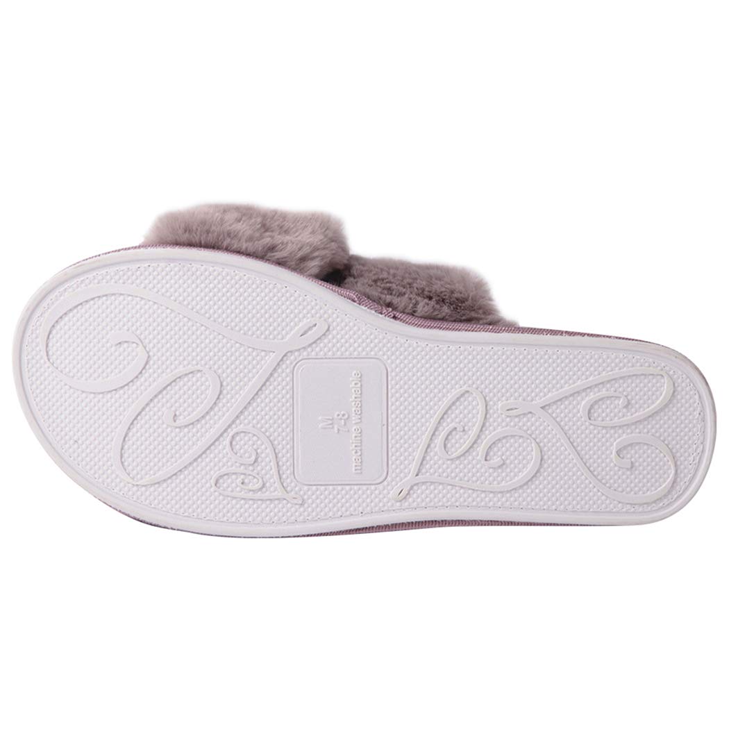 Cozy Women's Fuzzy House Slippers - Lightweight Indoor Slippers with Cross/Open Toe Design for Home Comfort, Lounging & Relaxation