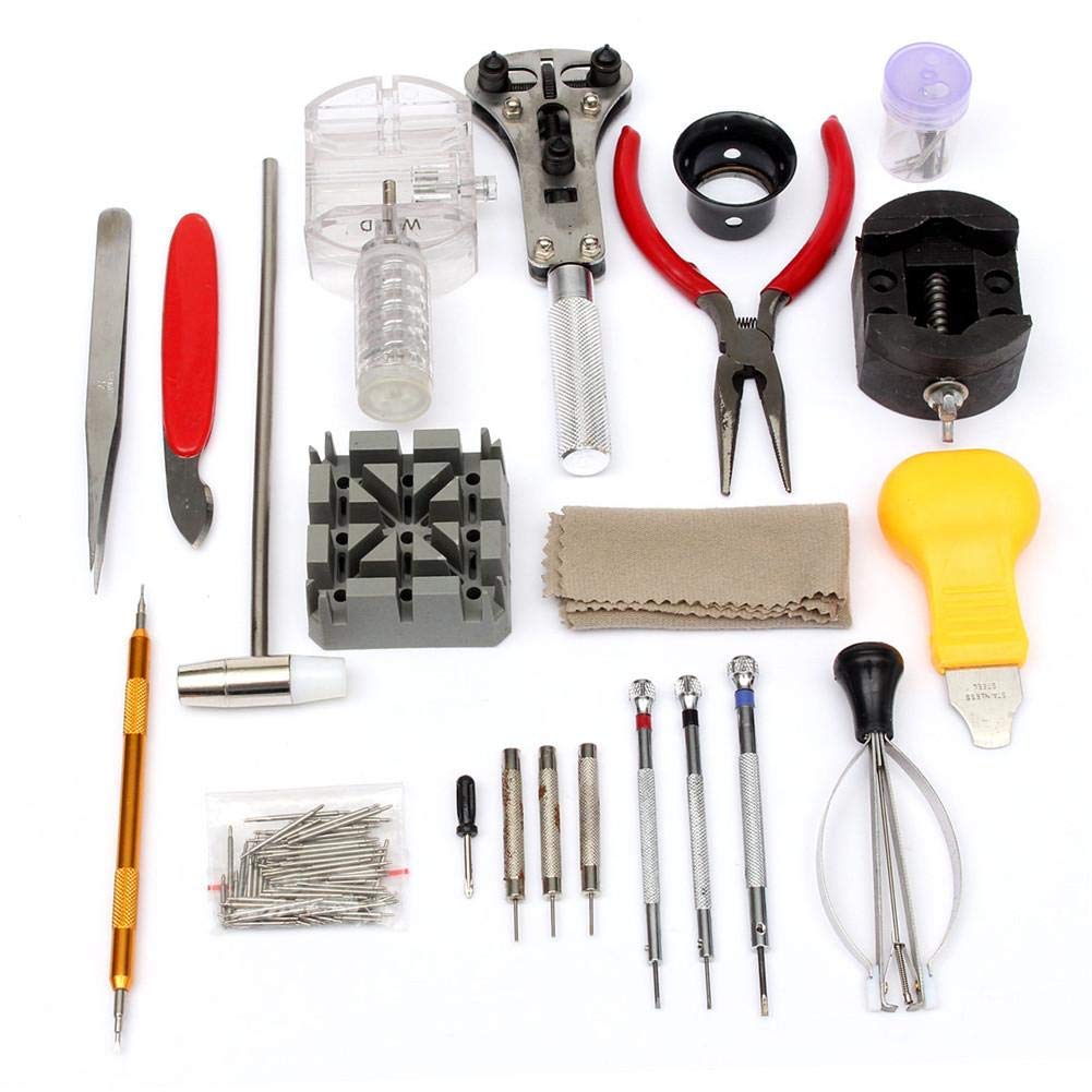 155Pcs Professional Watch Repair Kit - Watchmaker Tool Set with Back Case Opener, Spring Bar Tool & Band Resizing Kit | Perfect for Watch Enthusiasts & Jewelers | Home & Professional Watch Repair