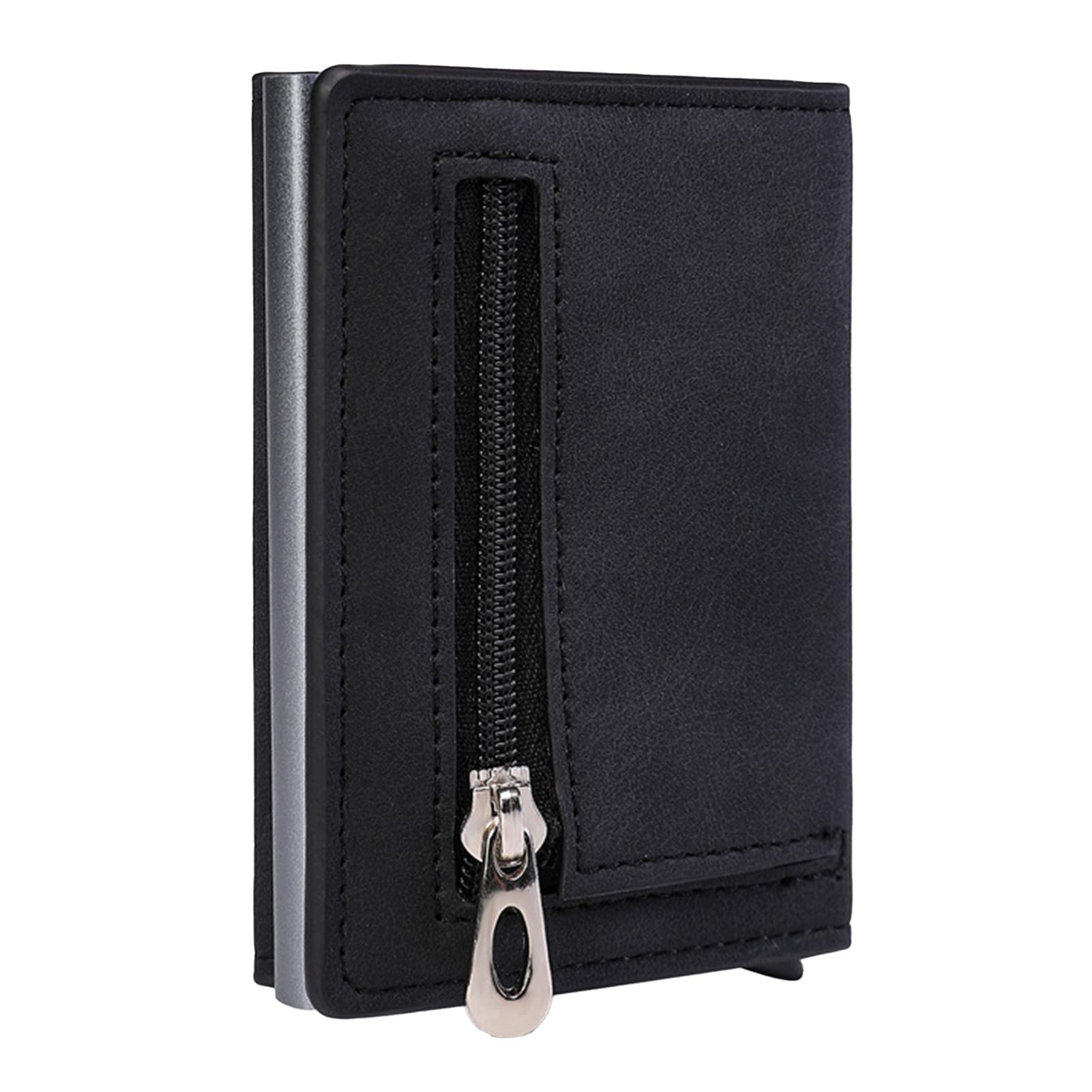 Slim Leather Card Holder for Men - RFID Blocking, Large Capacity, Durable Faux Leather Minimalist Wallet - Perfect for Everyday Carry, Travel & Shopping