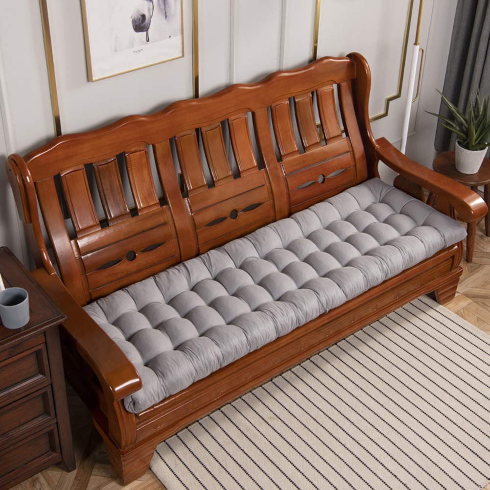 Indoor Outdoor Bench Cushion - Thick Non-Slip Sofa Seat Pad, Universal Long Cushion for Dining Chairs, Rocking Chairs, Garden Furniture (20.6x73inch, Gray) - Perfect for Patio, Deck, and Living Room Comfort
