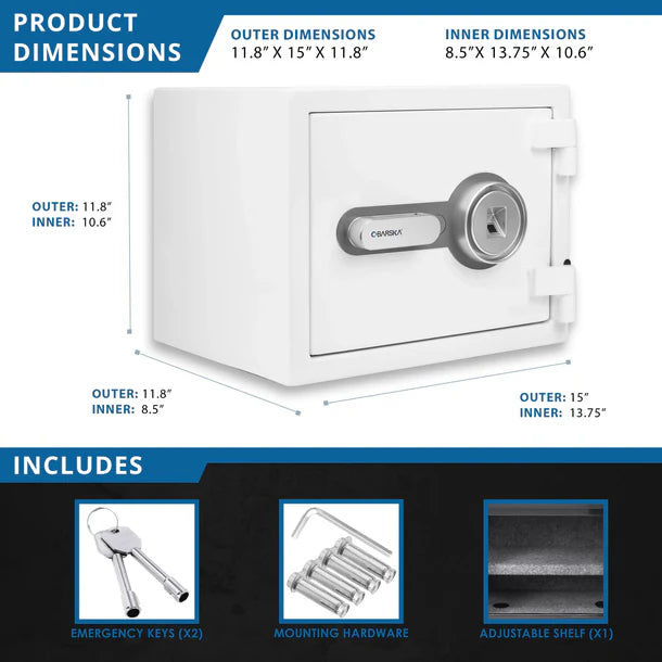 Barska AX13738 Biometric Fireproof Safe - Digital Fingerprint Security Box for Home & Office - Protect Documents, Jewelry, Cash & Valuables from Fire & Theft