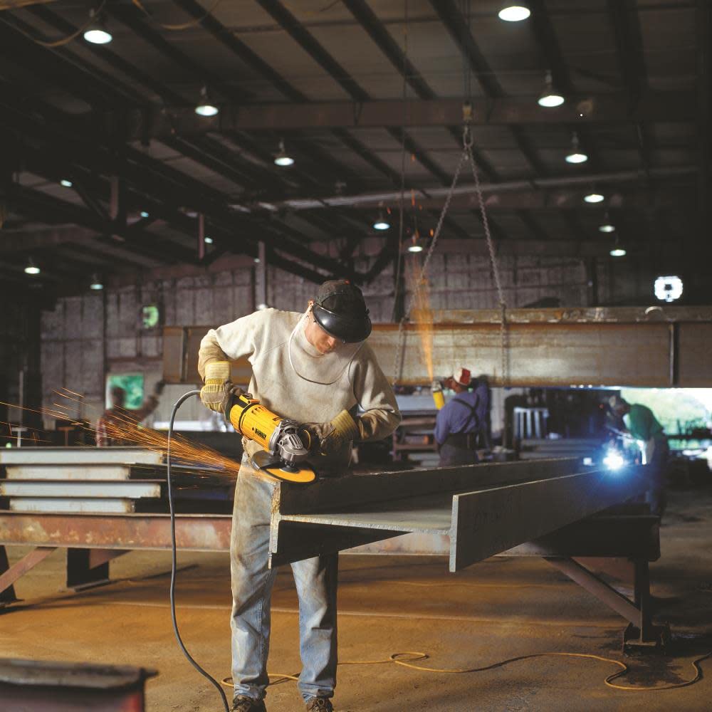 DEWALT 9-Inch Angle Grinder, 4.9HP 6500 RPM with Dust Ejection System - Corded Power Tool (DWE4599N) for Metal Cutting, Grinding & Concrete Work